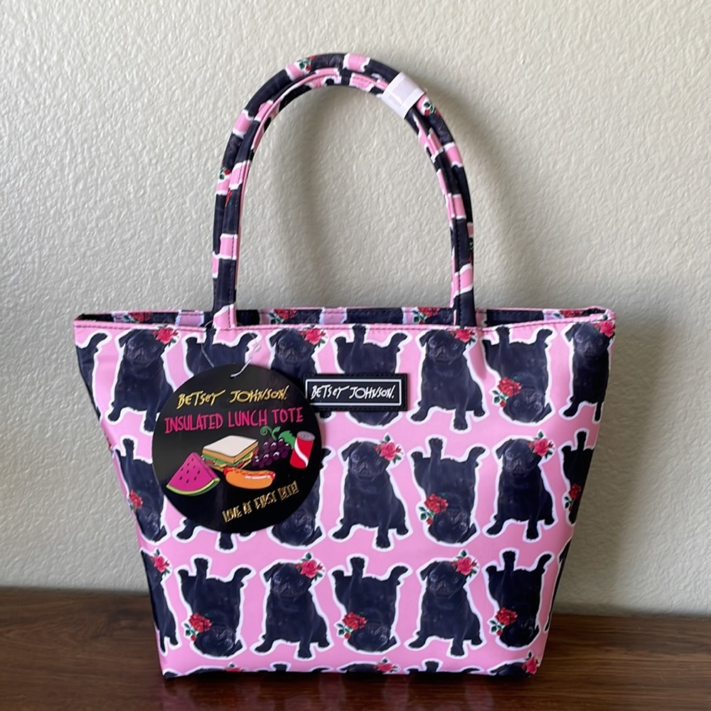 NWT Betsey Johnson Insulated Lunch Tote. Dog Lovers Design.